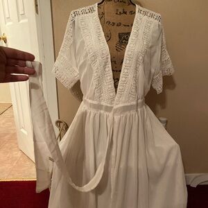 Petallush White Lace Long Sleeve Dress